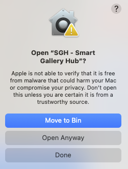 Second confirmation dialog asking to open SGH